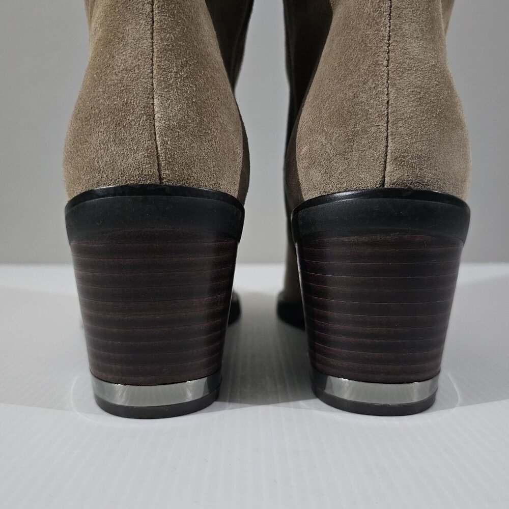 Vince Camuto Babellie Mid Calf Western Boot Square Toe Taupe Tan Suede Size 10 - Picture 7 of 14